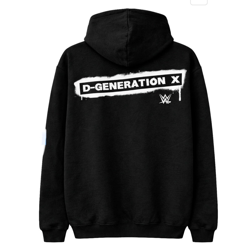 D Generation X Hoodie Black WWE WWF DX Pullover Sweatshirt Men's Small New - Picture 2 of 5